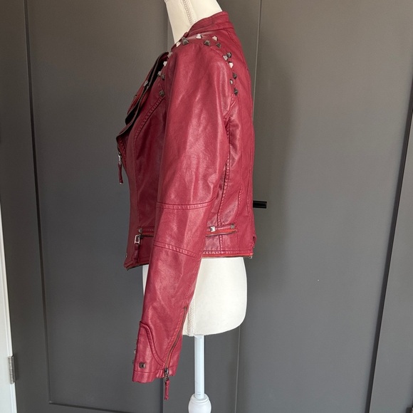 Chouyatou Women's Studded Jacket in Red Size M - Picture 5 of 12